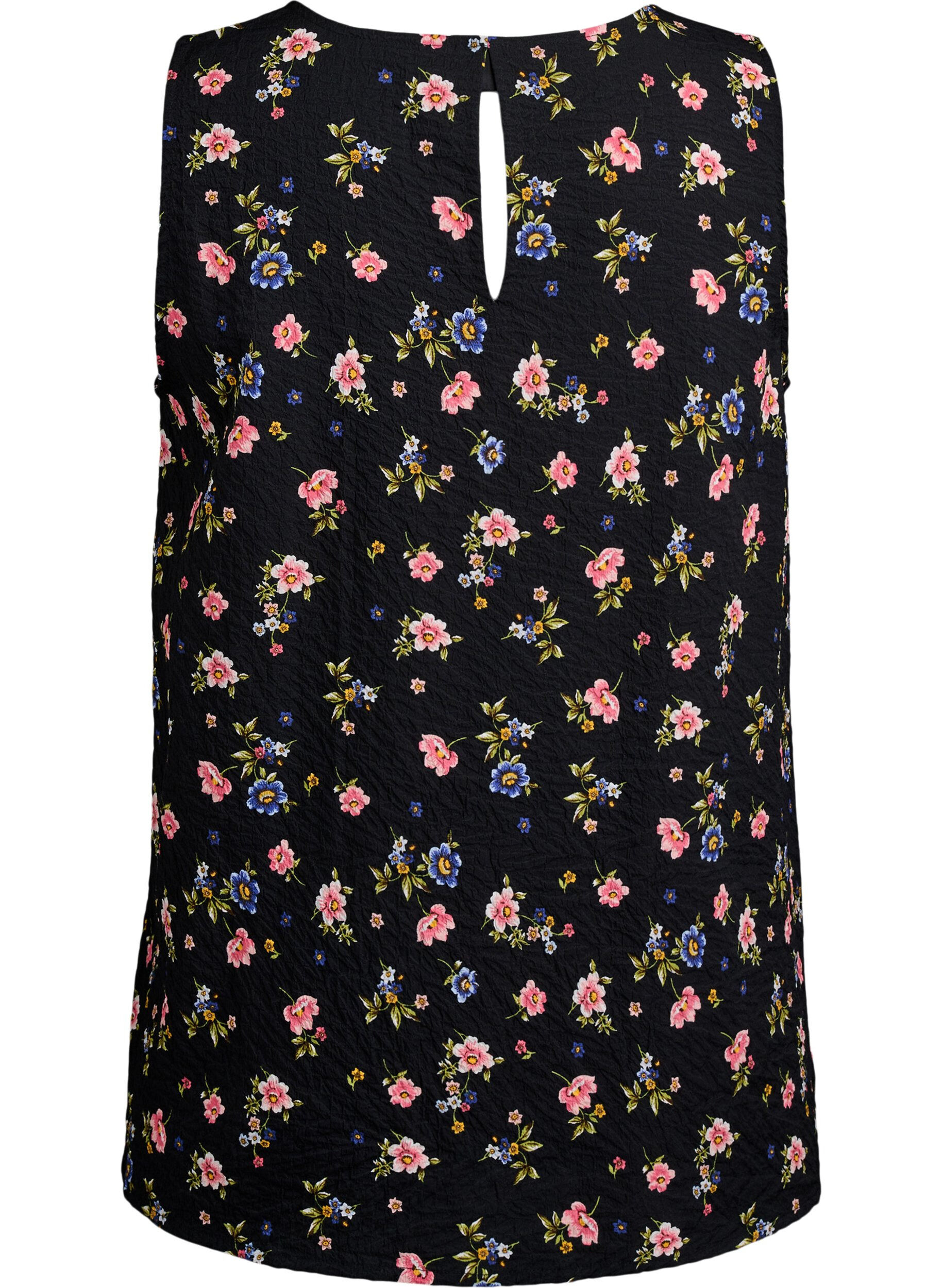 Zizzi FLASH - &AElig;rmel&oslash;s top med tekstur, Sort, Packshot image number 1