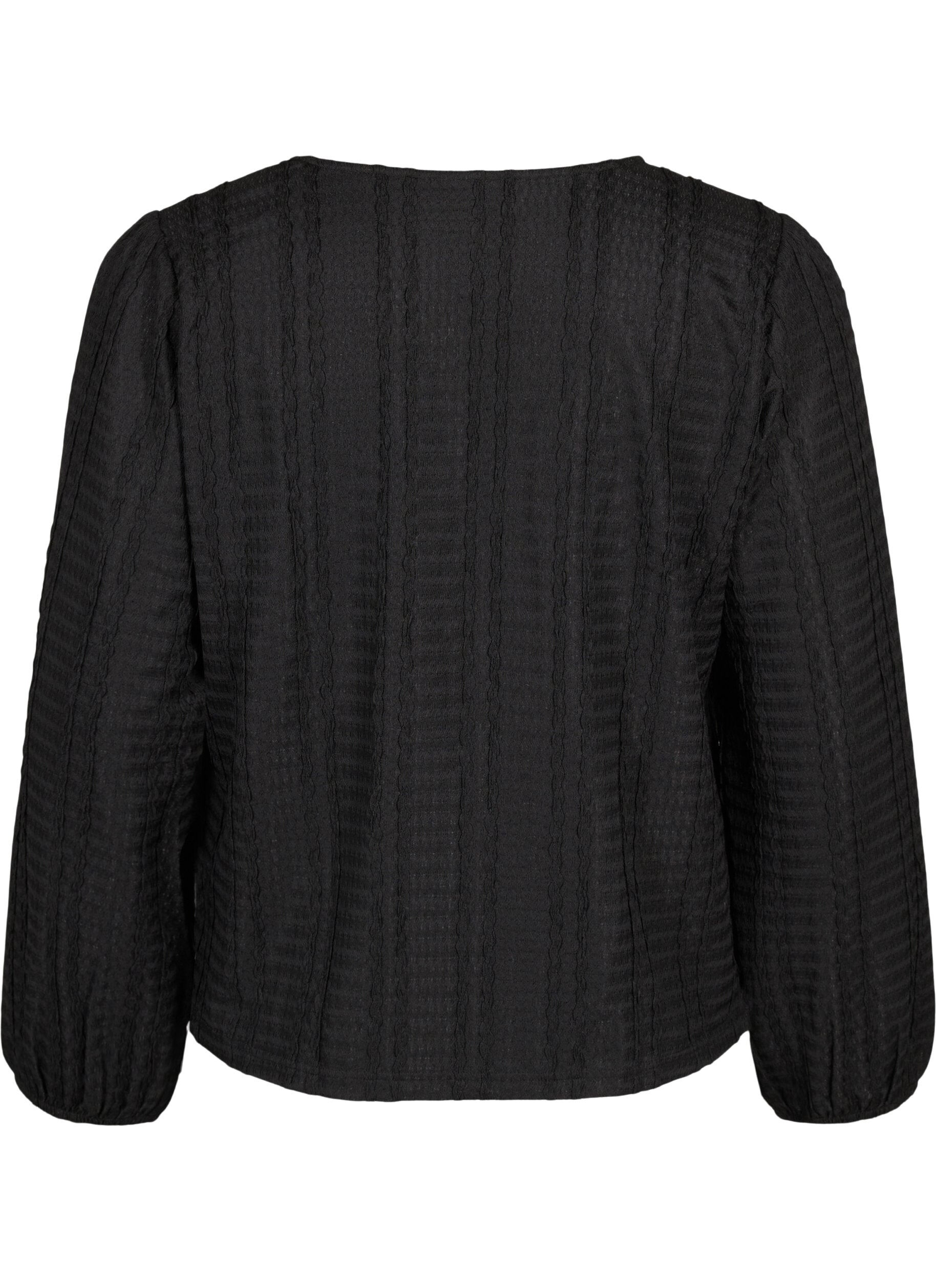Zizzi Cardigan med bindeb&aring;nd, Black, Packshot image number 1