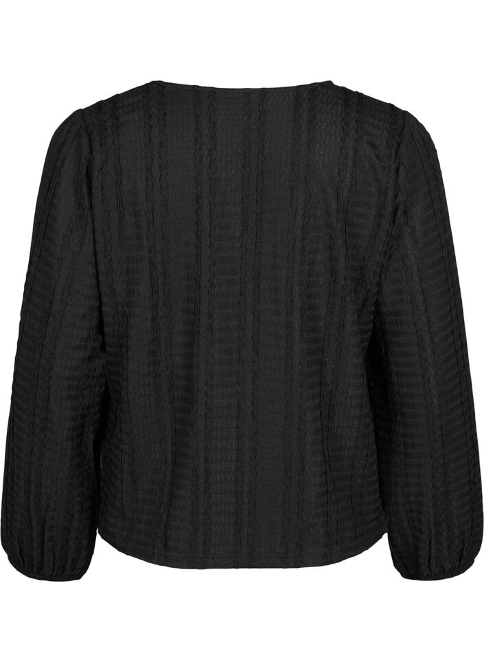 Cardigan med bindebånd, Black, Packshot image number 1