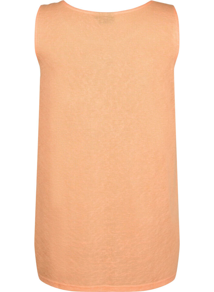 Top med struktur og rund hals, Mock Orange, Packshot image number 1