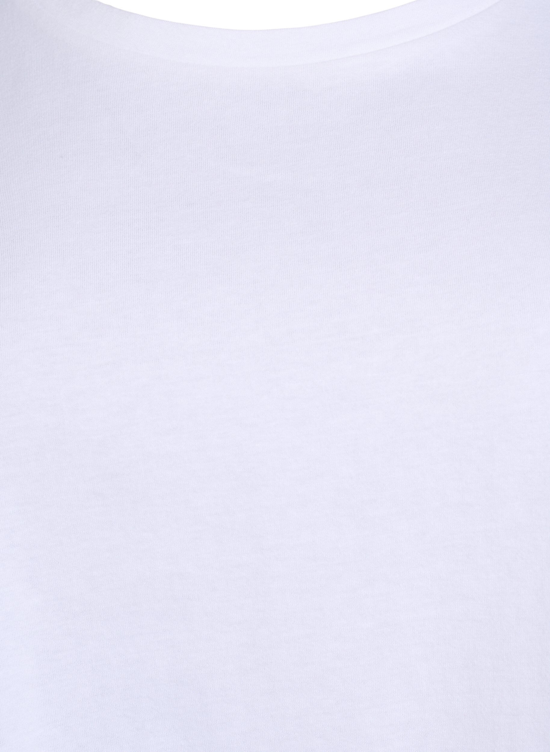 Zizzi T-shirt med broderi anglaise &aelig;rmer, Hvid, Packshot image number 2