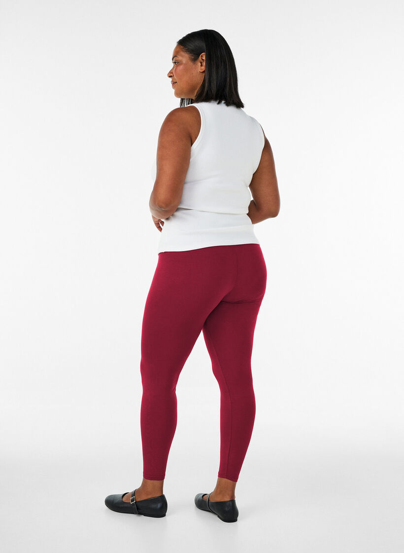Basis leggings i viskose, R&oslash;d, Model image number 2