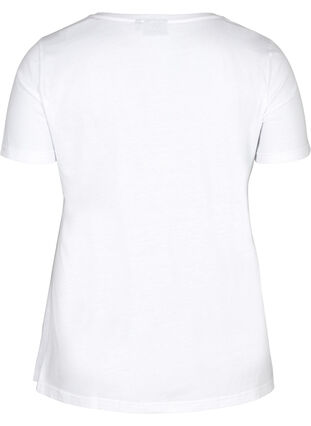 Kortærmet t-shirt med v-udskæring, Bright White, Packshot image number 1