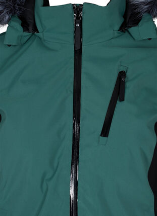 Skijakke med aftagelig hætte, Mallard Green Comb, Packshot image number 2