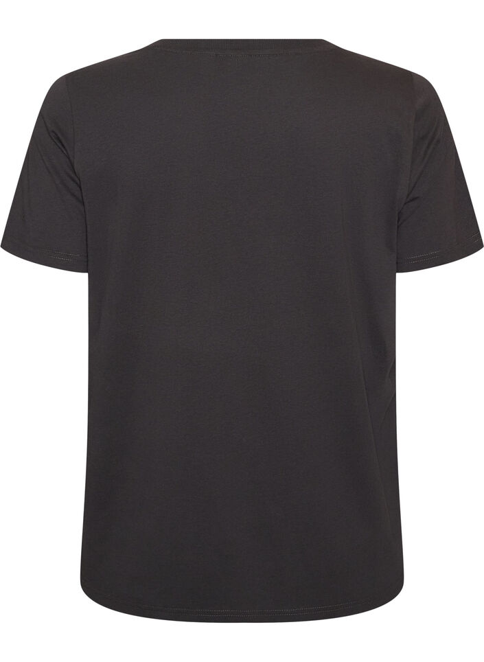 T-shirt i bomuld med print foran, Gr&aring;, Packshot image number 1