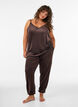 L&oslash;se bukser i velour, Brun, Model image number 1