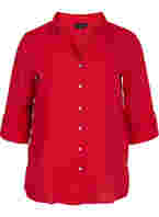 Skjortebluse med knaplukning, Chinese Red
