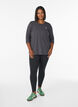 Tr&aelig;ningsbluse med 3/4 &aelig;rmer, Gr&aring;, Model image number 1