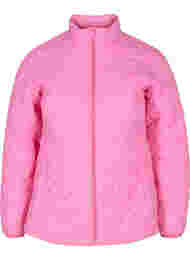 Quiltet jakke med lynlås og lommer , Hot Pink