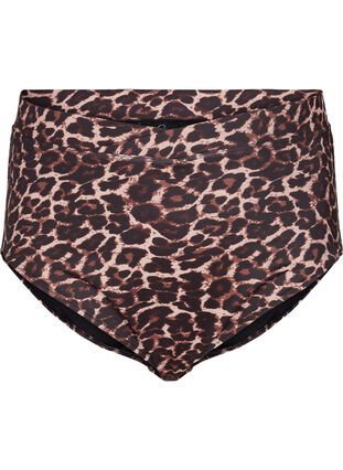 Bikini trusser med print og høj talje, Autentic Leopard, Packshot image number 0