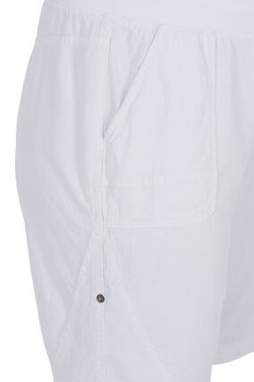 Løse shorts i bomuld, Bright White, Packshot image number 2