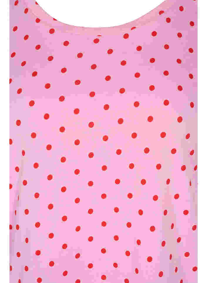 Prikket t-shirt i bomuld, Prism Pink W. Dot, Packshot image number 2