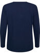 Basis jerseybluse med lange &aelig;rmer, Bl&aring;, Packshot image number 1