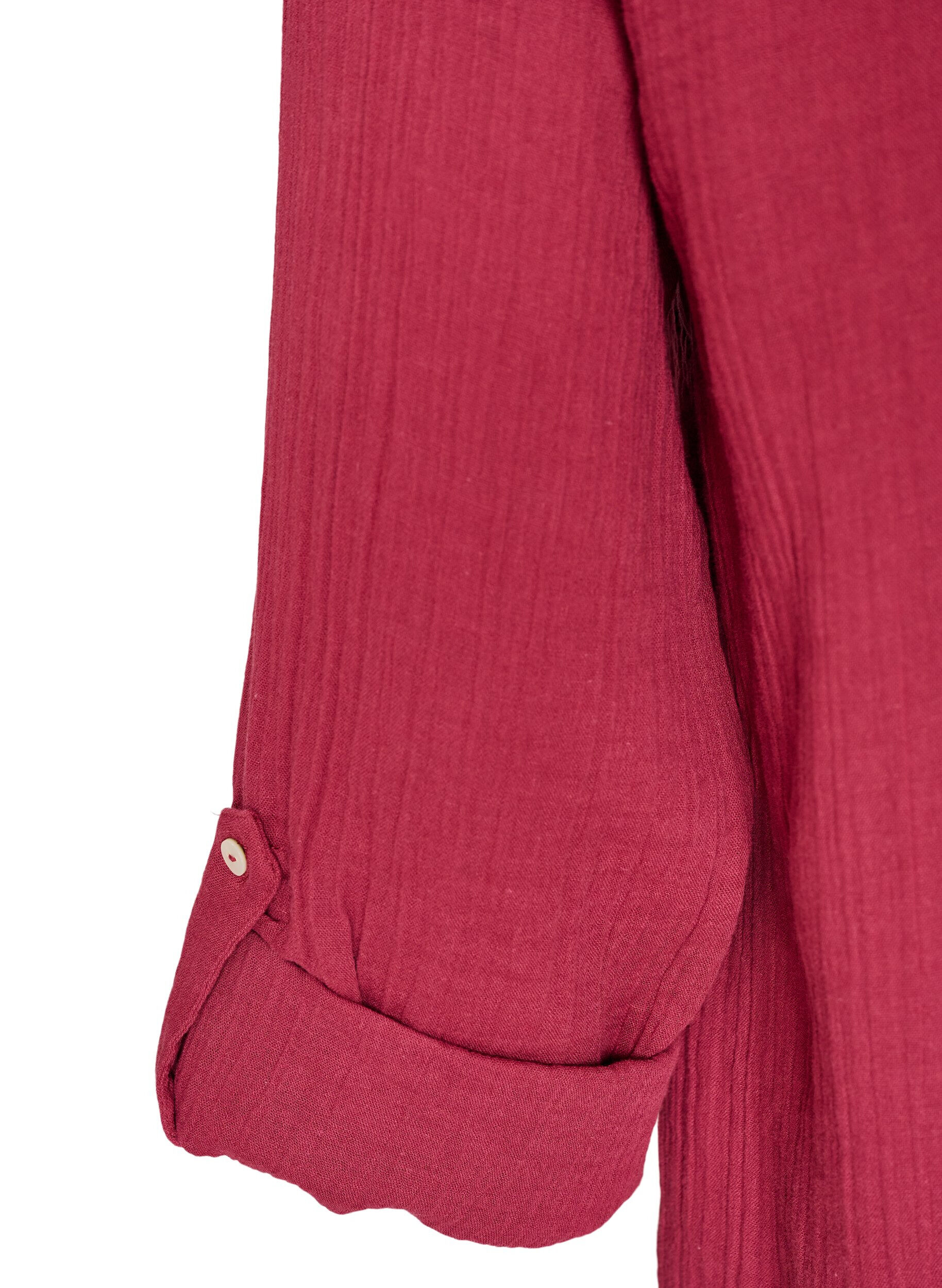 ZizziBluse i bomuldsmusselin med broderi anglaise, R&oslash;d, Packshot image number 3