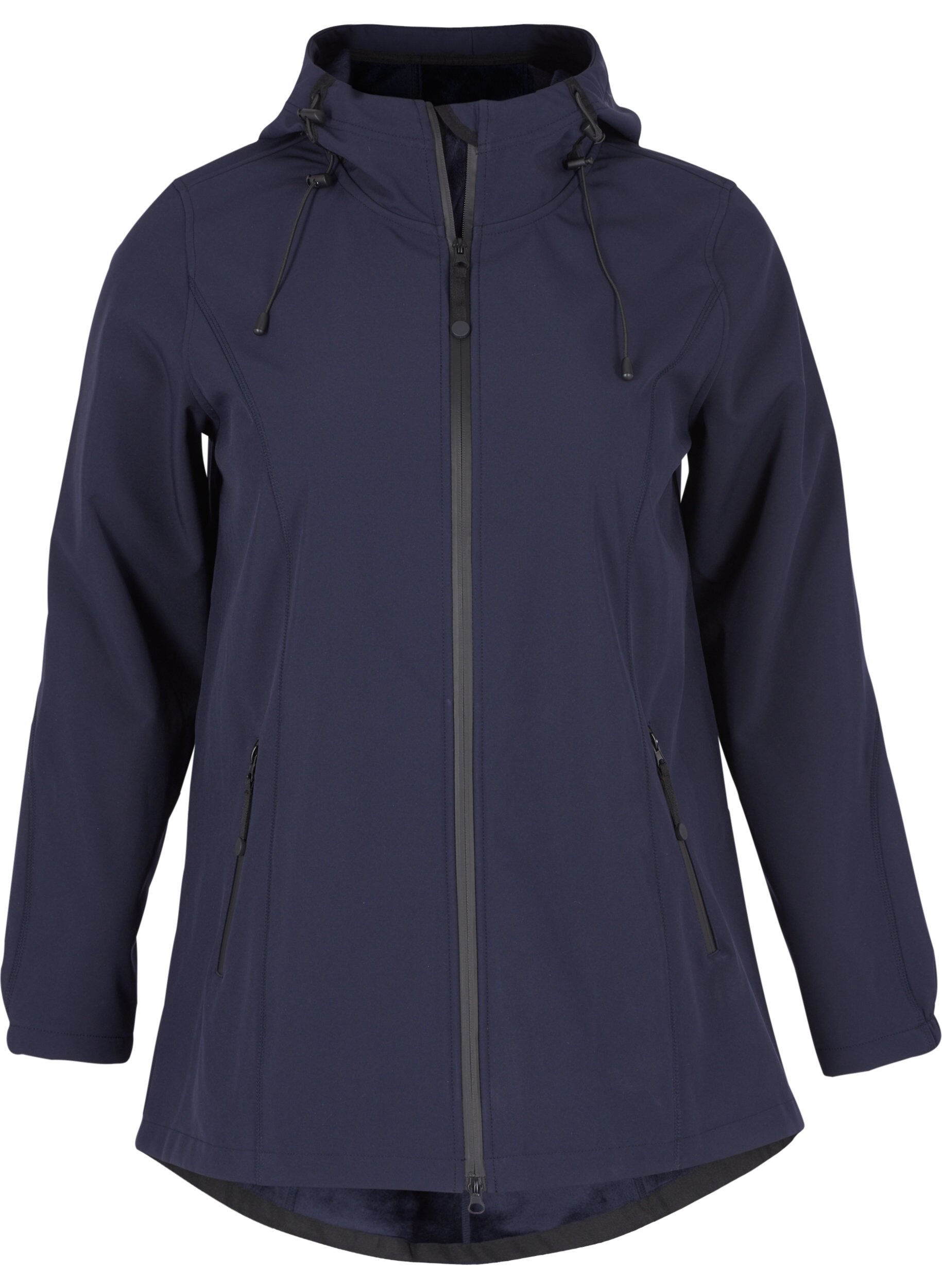 Zizzi Kort softshell jakke med h&aelig;tte, Night Sky, Packshot image number 0
