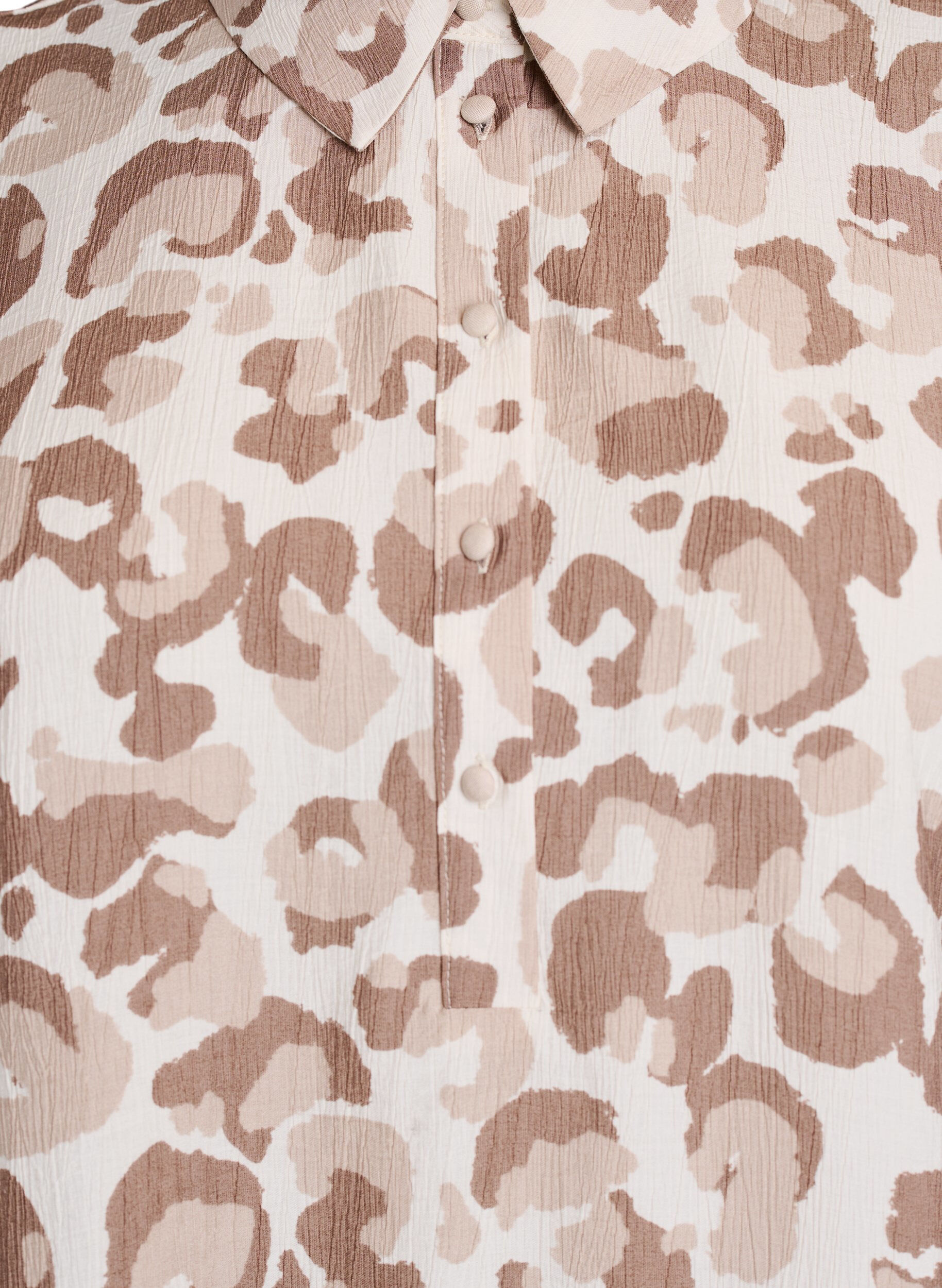 Zizzi Tunika med leopardprint og korte &aelig;rmer, Hvid, Packshot image number 2