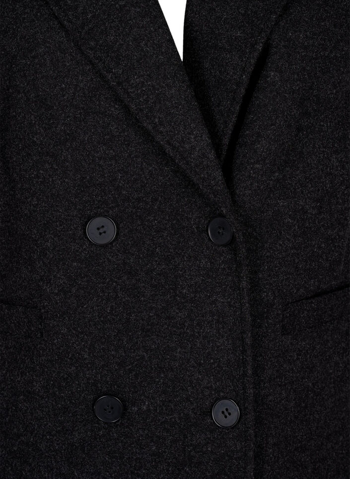 Lang vest i uld-look, Dark Grey Melange, Packshot image number 2