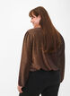 Glimmerbluse med pufærmer, Black Copper, Model image number 1