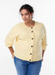 Ribstrikket cardigan med knapper, Gul, Model image number 0