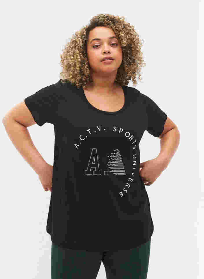Trænings t-shirt med print, Black A.C.T.V, Model image number 0