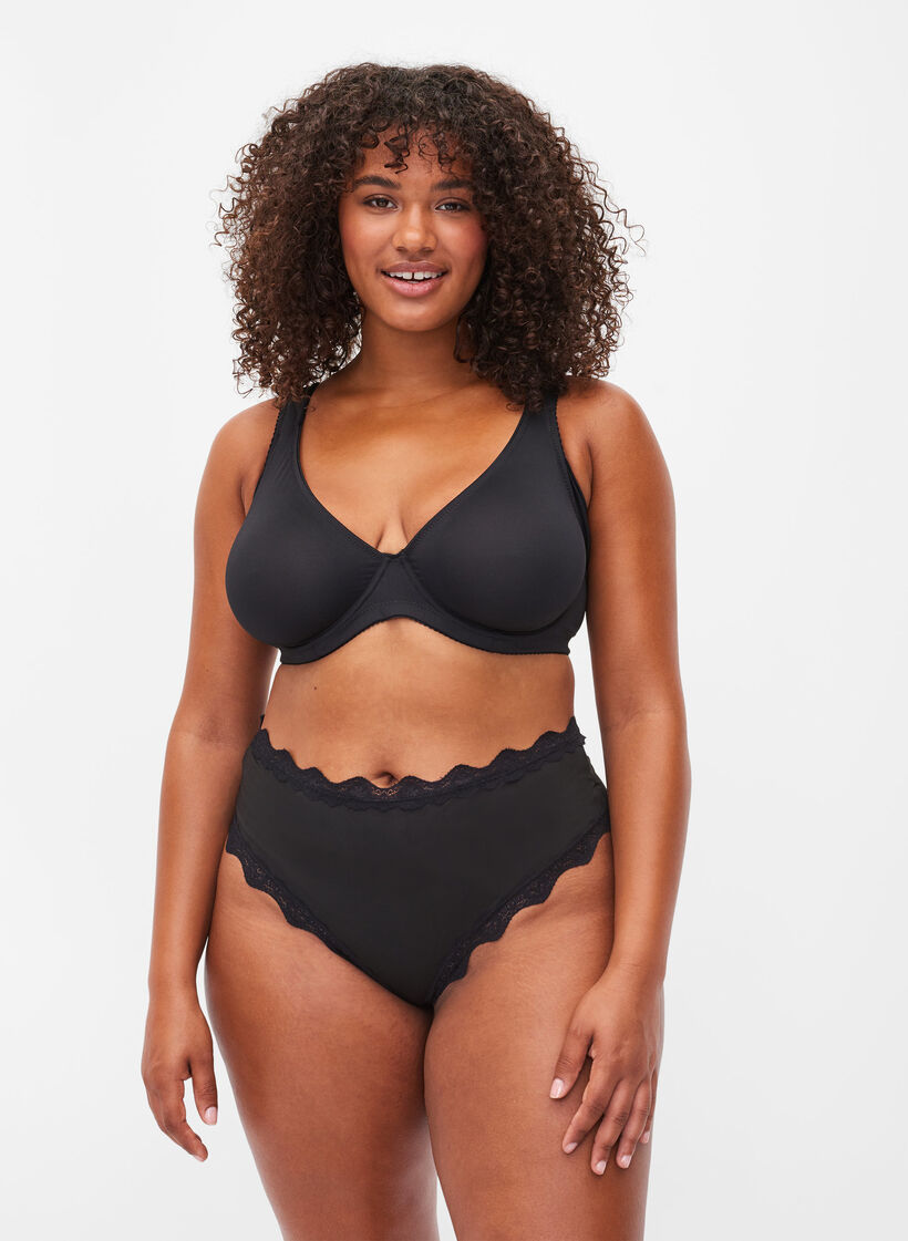 2-pak trusse med blondekanter, Black, Model image number 0