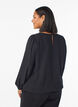 Bluse med s&oslash;lv glimmer, Sort, Model image number 2