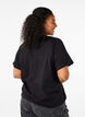 T-shirt med rund hals og rhinsten, Black, Model image number 1
