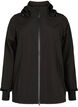 Kort softshell jakke med aftagelig h&aelig;tte, Sort, Packshot image number 0