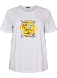 T-shirt med motiv, Hvid