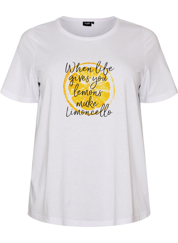 T-shirt med motiv, Hvid, Packshot image number 0