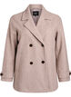 Kort frakke med dobbeltradet knaplukning, Beige, Packshot image number 0
