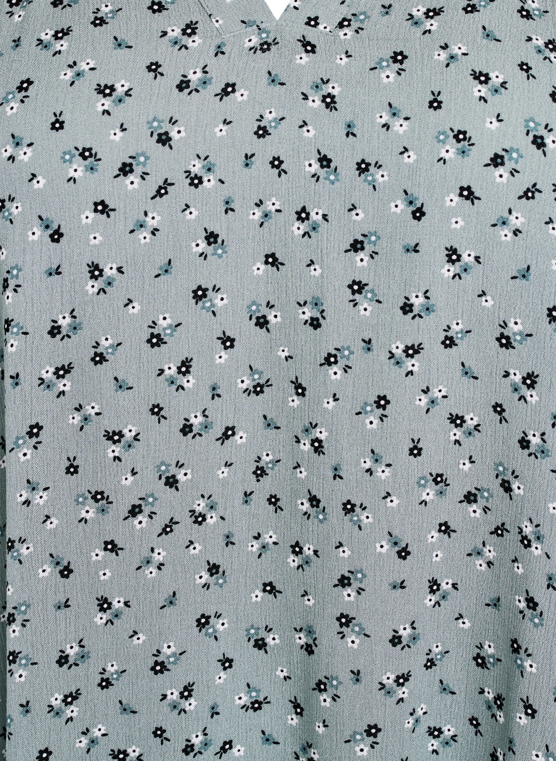 Zizzi Tunika med blomsterprint og 3/4 &aelig;rmer, Gr&oslash;n, Packshot image number 2