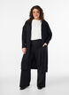 Lang, &aring;ben cardigan med lommer, Sort, Model image number 0