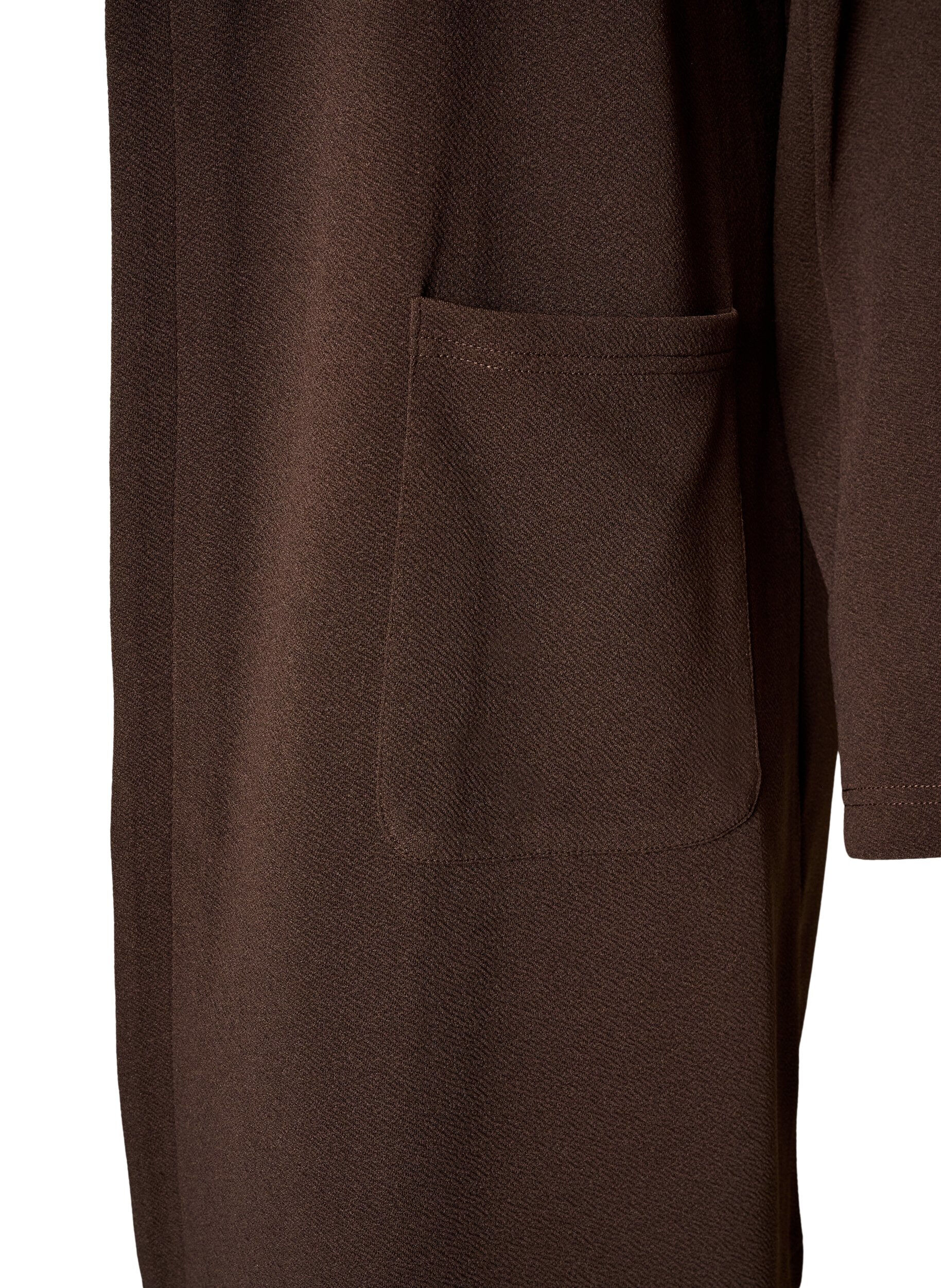 ZizziLang blazer med lommer, Brun, Packshot image number 3
