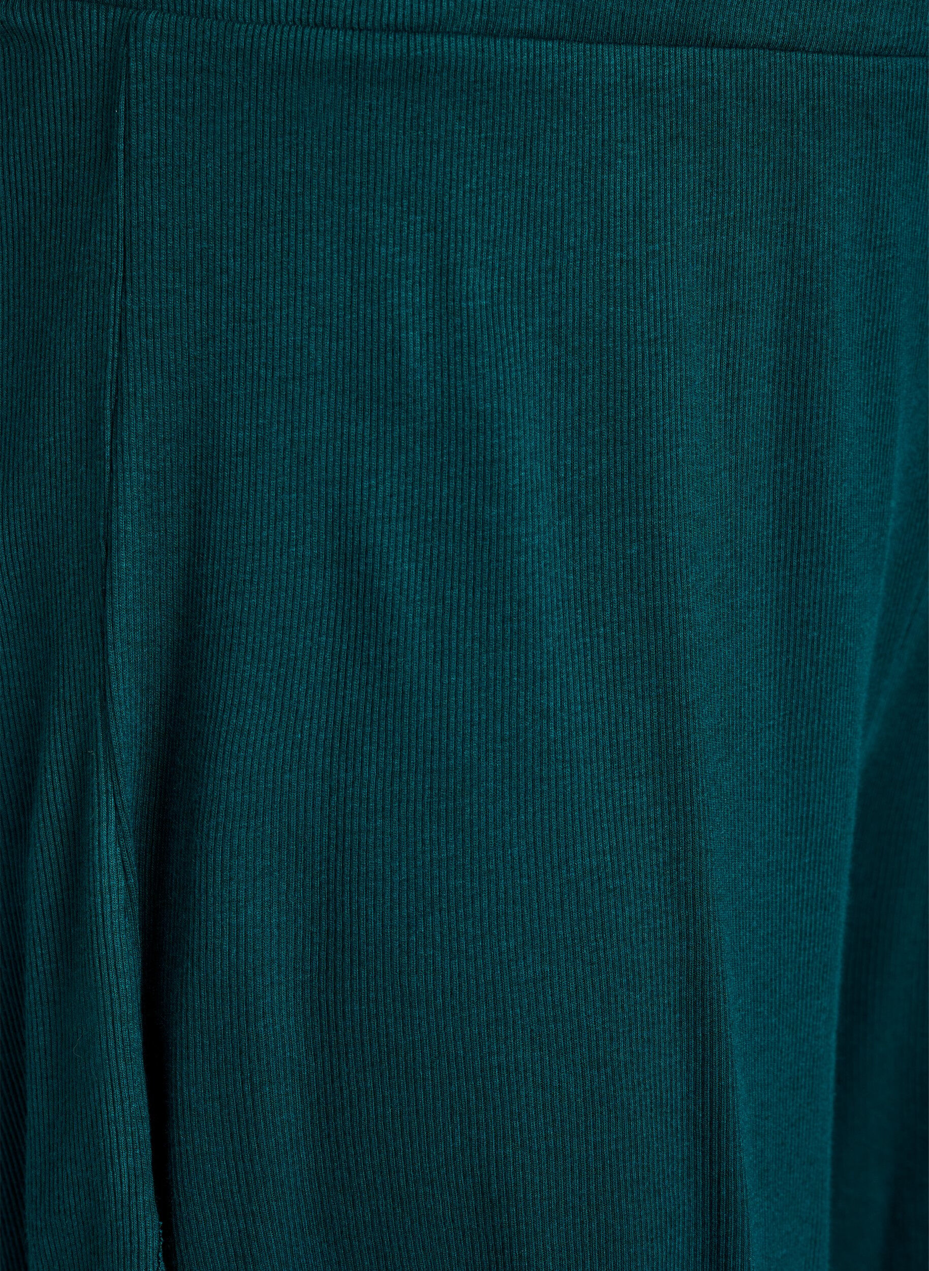 Zizzi L&oslash;se natshorts med ribstruktur og blondekant, Gr&oslash;n, Packshot image number 2