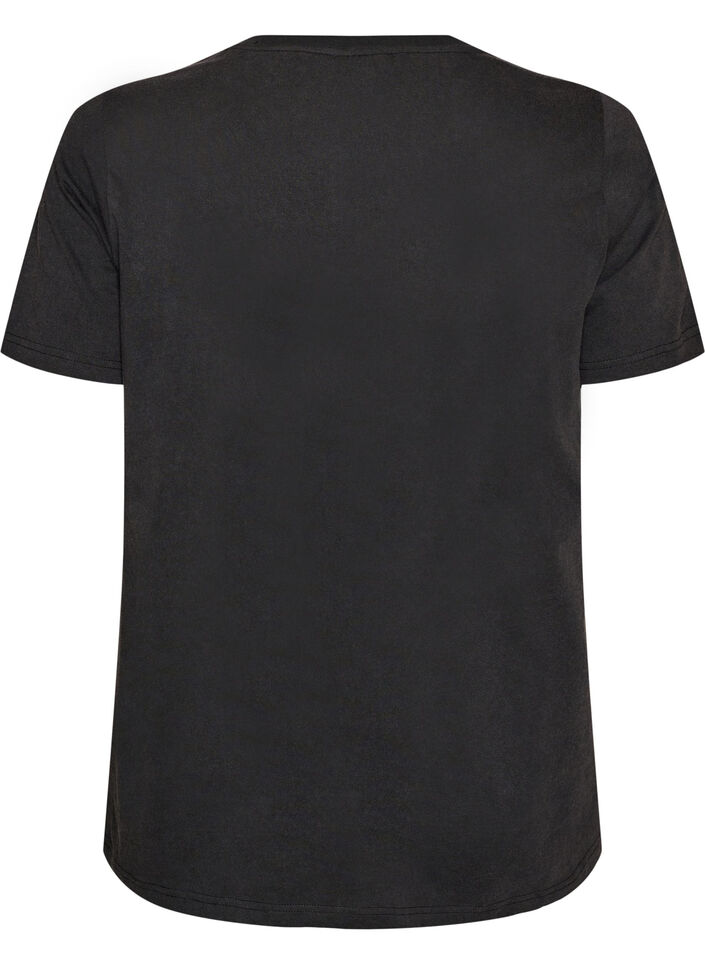 T-shirt i &oslash;kologisk bomuld med motiv, Sort, Packshot image number 1