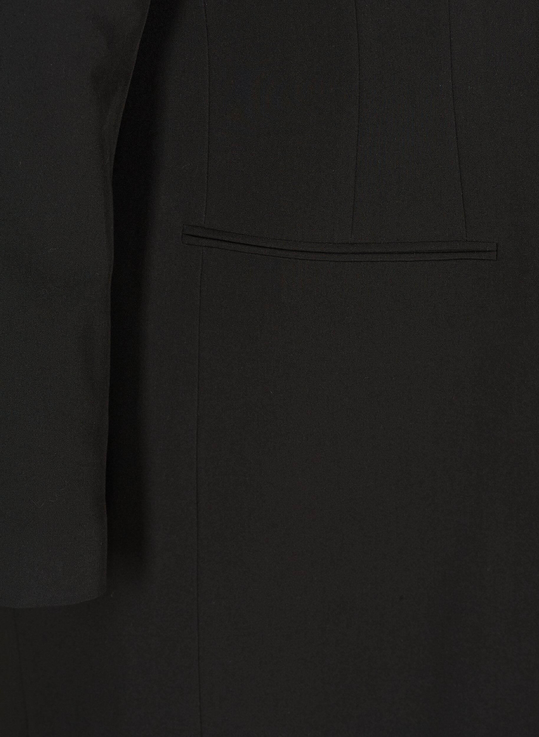 Zizzi Klassisk lang blazer, Black, Packshot image number 3