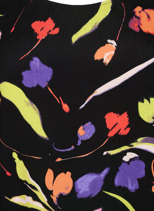Viskosebluse med print og 3/4 ærmer, Faded Tulip AOP, Packshot image number 2