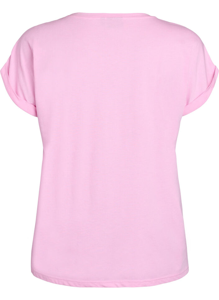 Kort&aelig;rmet t-shirt i bomuldsblanding, Lyser&oslash;d, Packshot image number 1