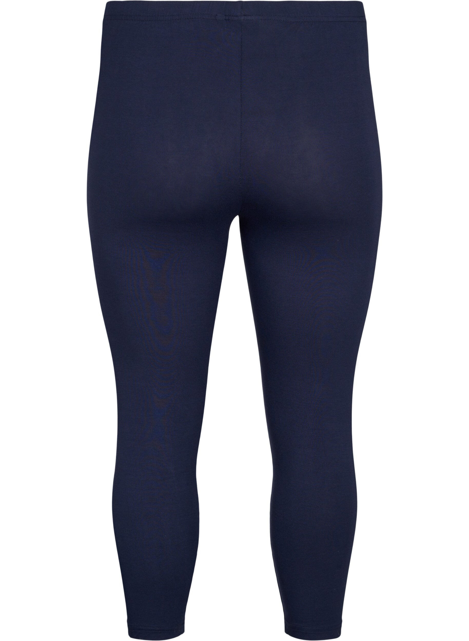 ZizziBasis 3/4 leggings i viskose, Bl&aring;, Packshot image number 1