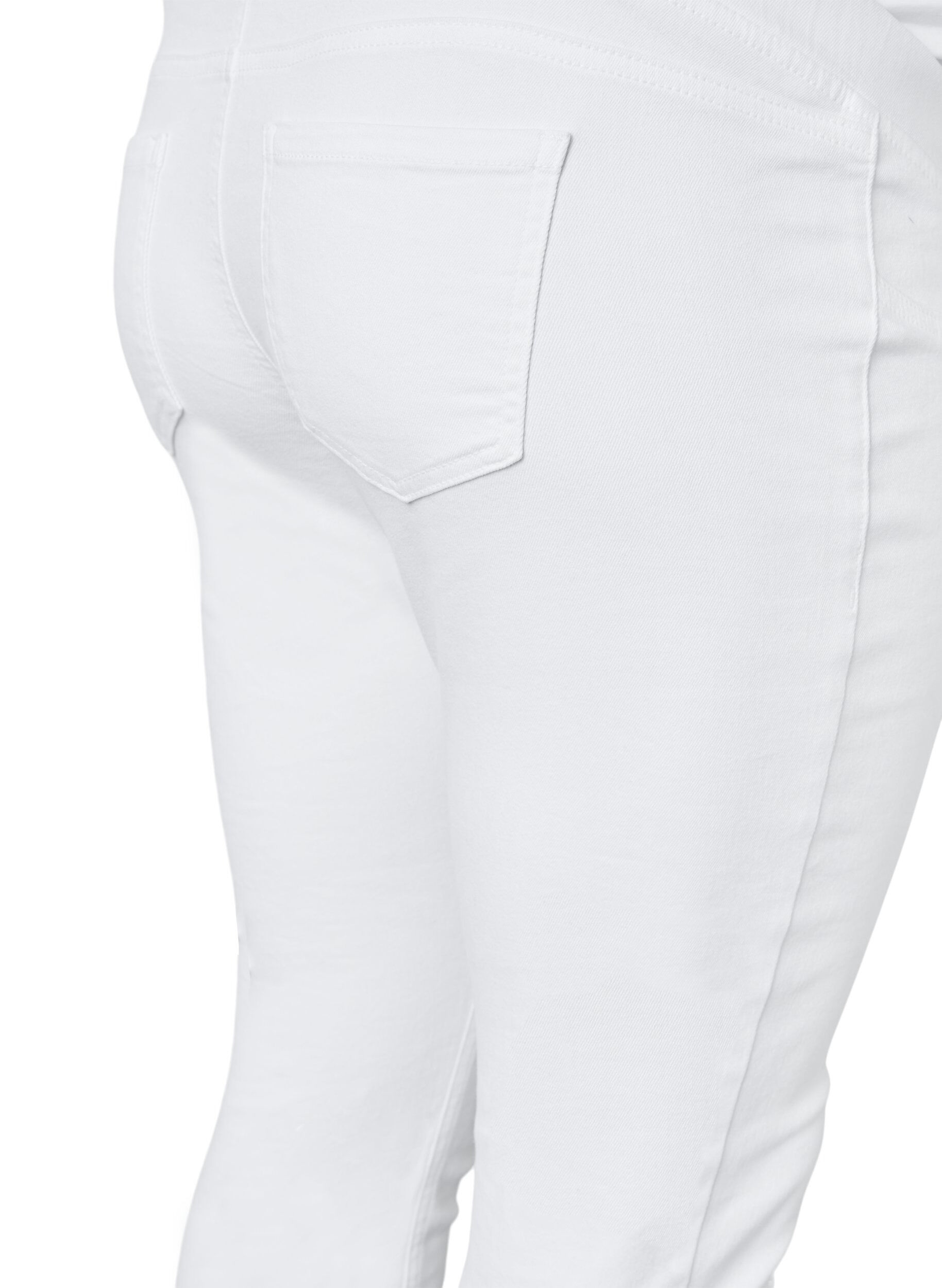 Zizzi Graviditets jeggings i bomuld, White, Packshot image number 3