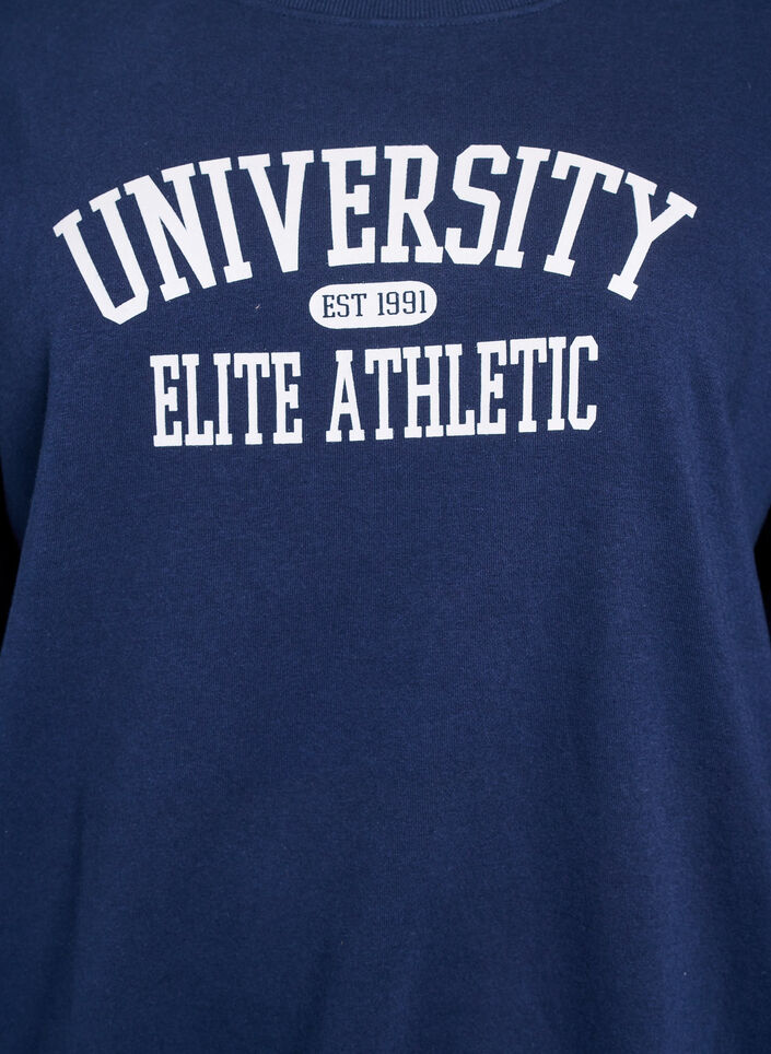 Sweatshirt med tekstmotiv, Bl&aring;, Packshot image number 2