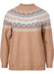 Strikbluse med mønster, Chipmunk Mel. Comb, Packshot image number 0