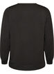 Lang&aelig;rmet jerseybluse med rund hals, Sort, Packshot image number 1