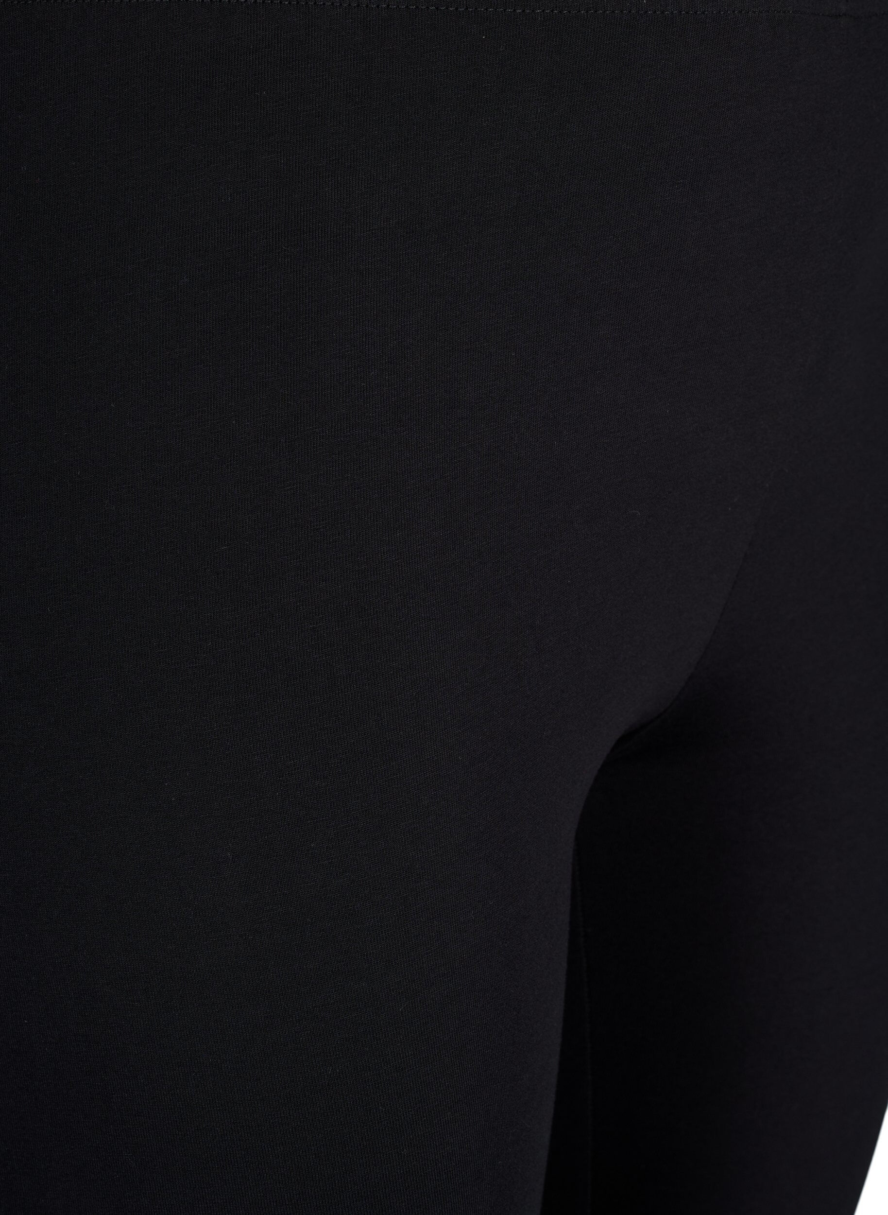 Zizzi FLASH - 2-pak 3/4 leggings i bomuld, Sort, Packshot image number 3