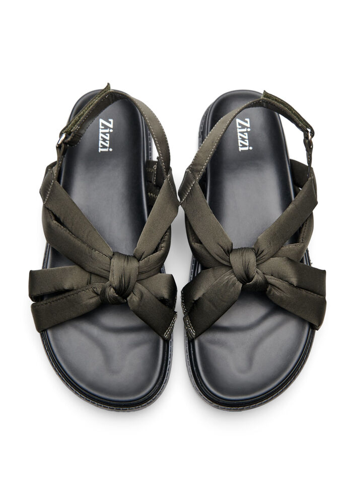 Sandal med knudedetalje, Gr&oslash;n, Packshot image number 2