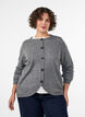 Cardigan med knapper og afrundet front, Gr&aring;, Model image number 0