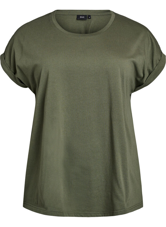 Kort&aelig;rmet t-shirt i bomuldsblanding, Gr&oslash;n, Packshot image number 0