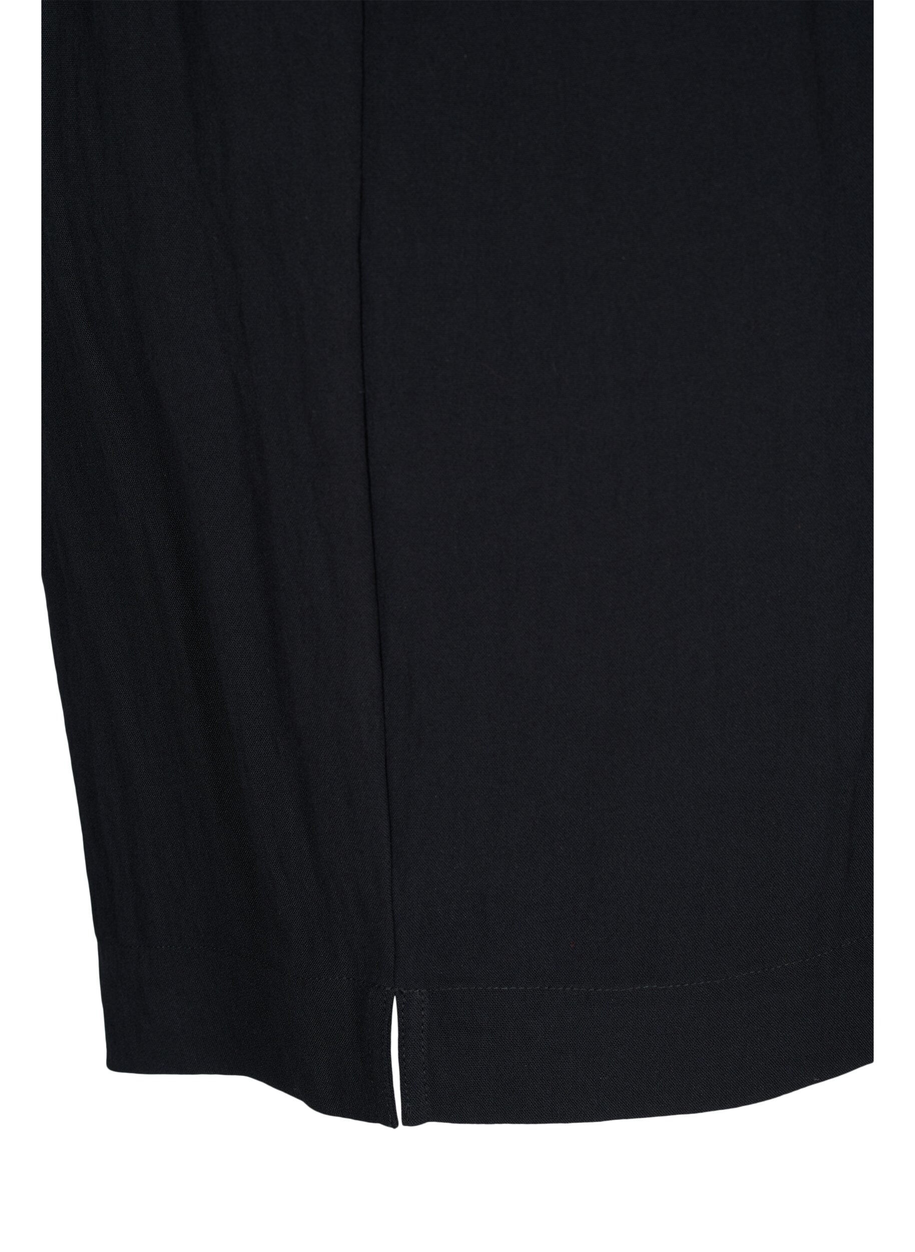 Zizzi L&oslash;se shorts i viskose, Black, Packshot image number 3