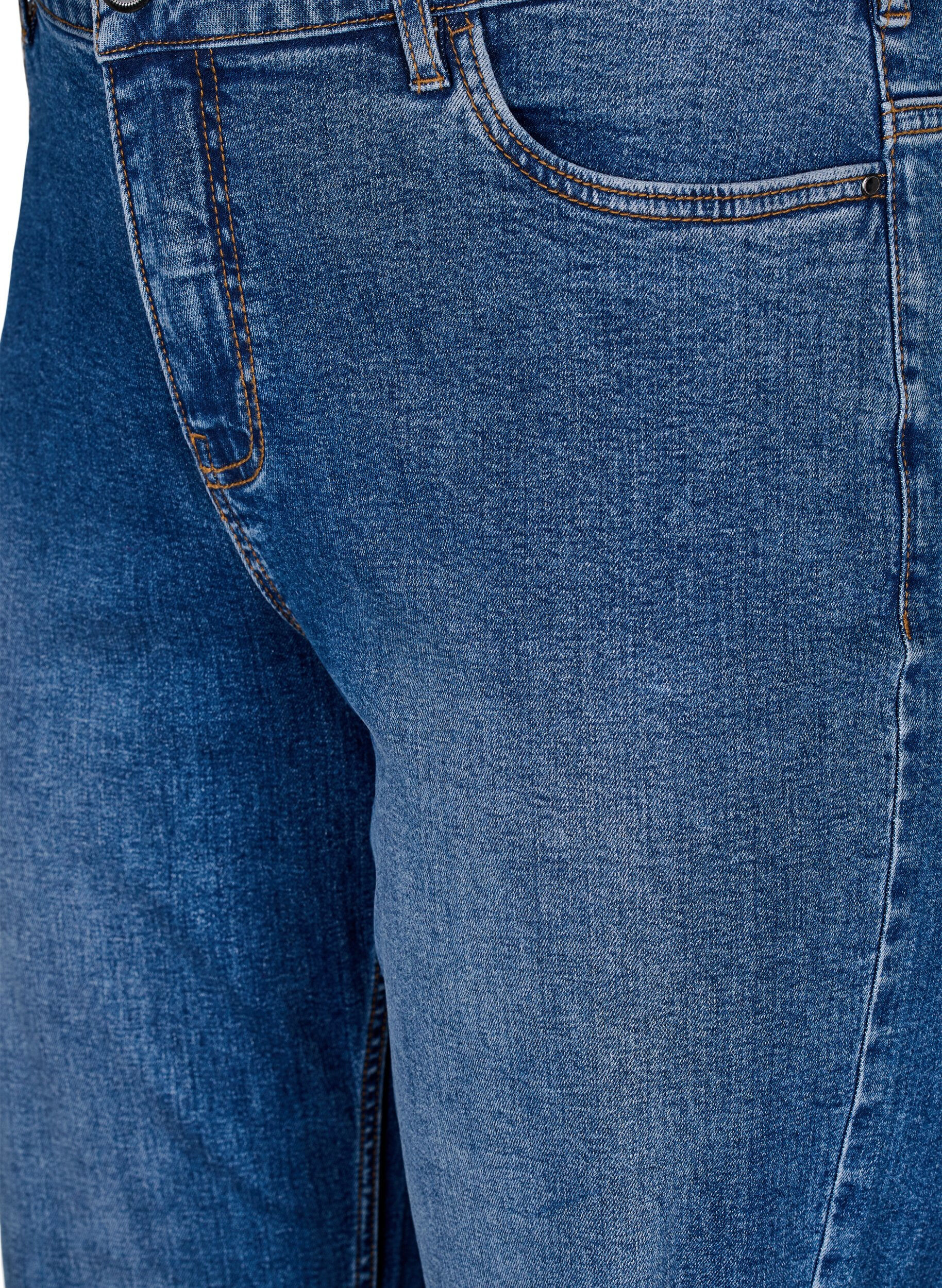 Zizzi H&oslash;jtaljede Gemma jeans med regular fit, Bl&aring;, Packshot image number 2
